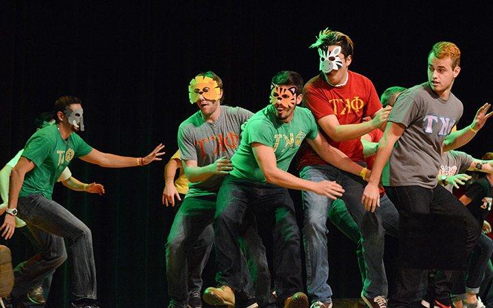 Students performing as a part of Greek Sing